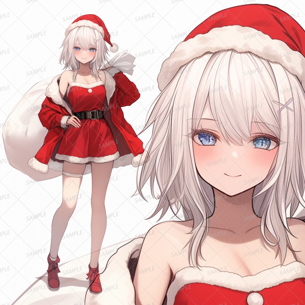 【クリスマス】白髪サンタの女性_立ち絵