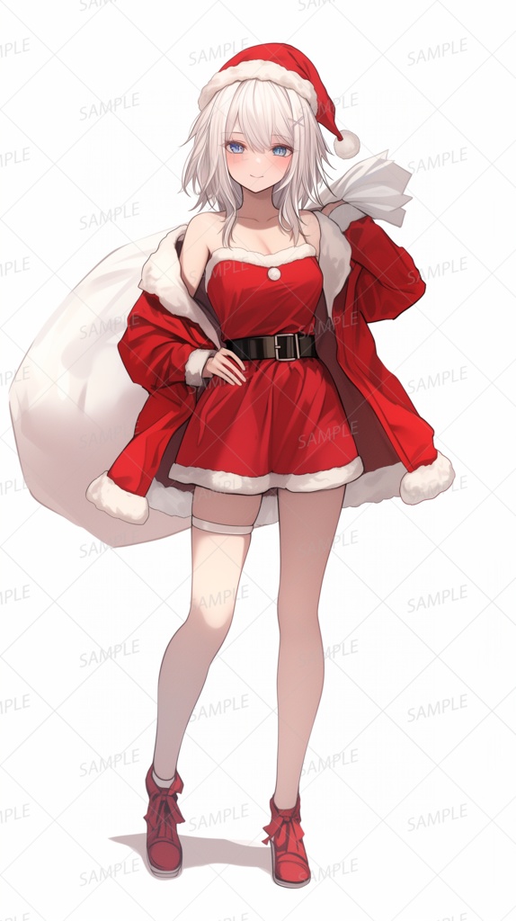【クリスマス】白髪サンタの女性_立ち絵