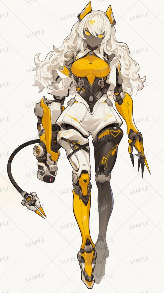【メカ】ネコ科アンドロイドの少女_立ち絵