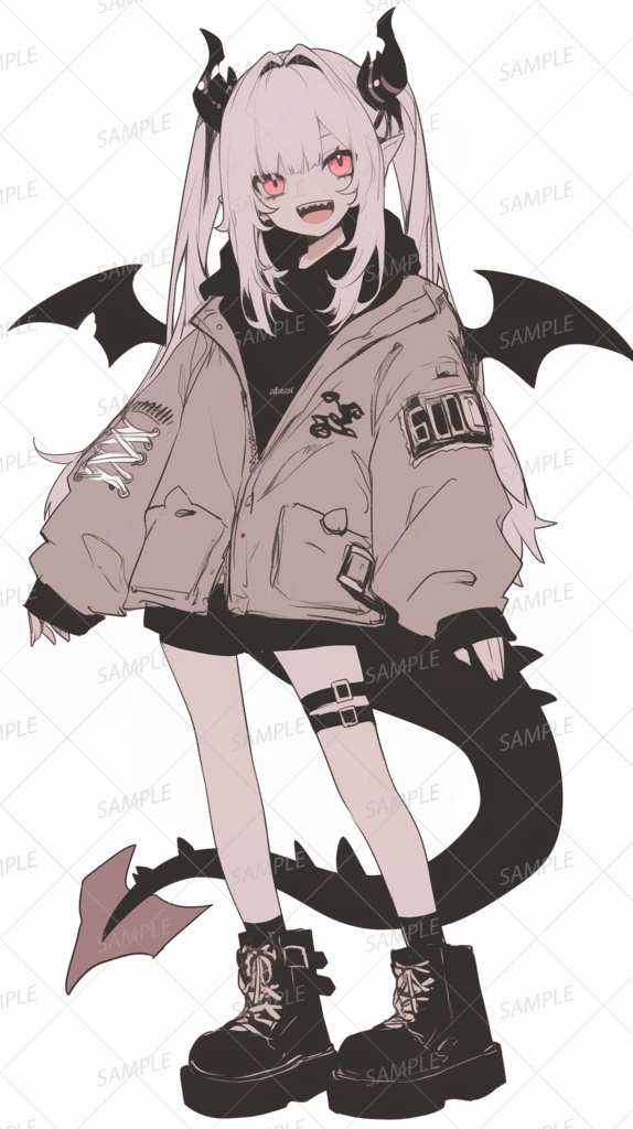 【獣人】ギザッ歯ドラゴン少女_立ち絵