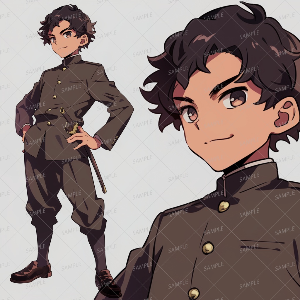 【学園】軍服の黒髪少年指揮官_立ち絵