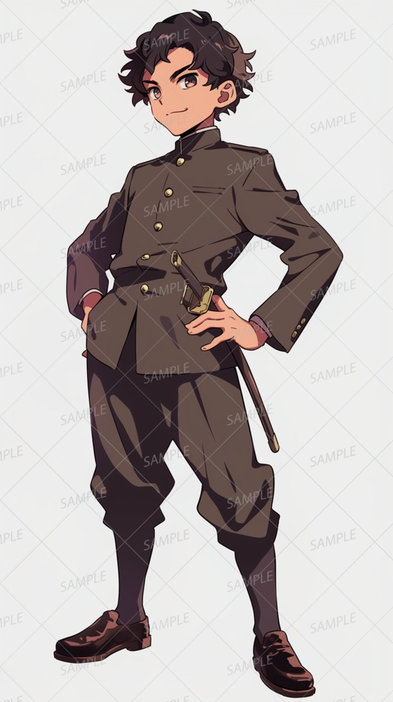 【学園】軍服の黒髪少年指揮官_立ち絵