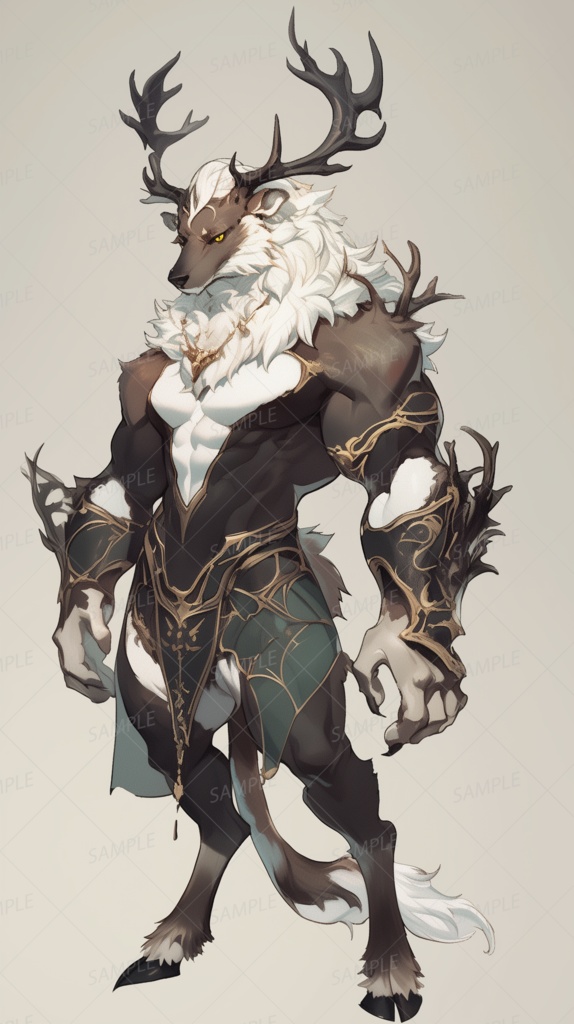 【獣人】ファンタジーなトナカイの男性_立ち絵