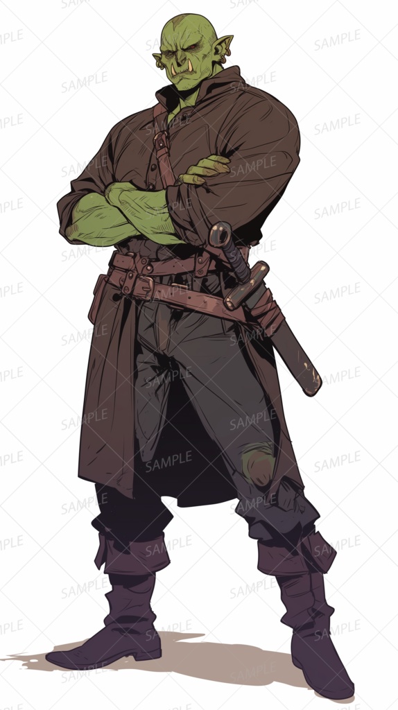 【ファンタジー】短剣を持つゴブリンの男性_立ち絵