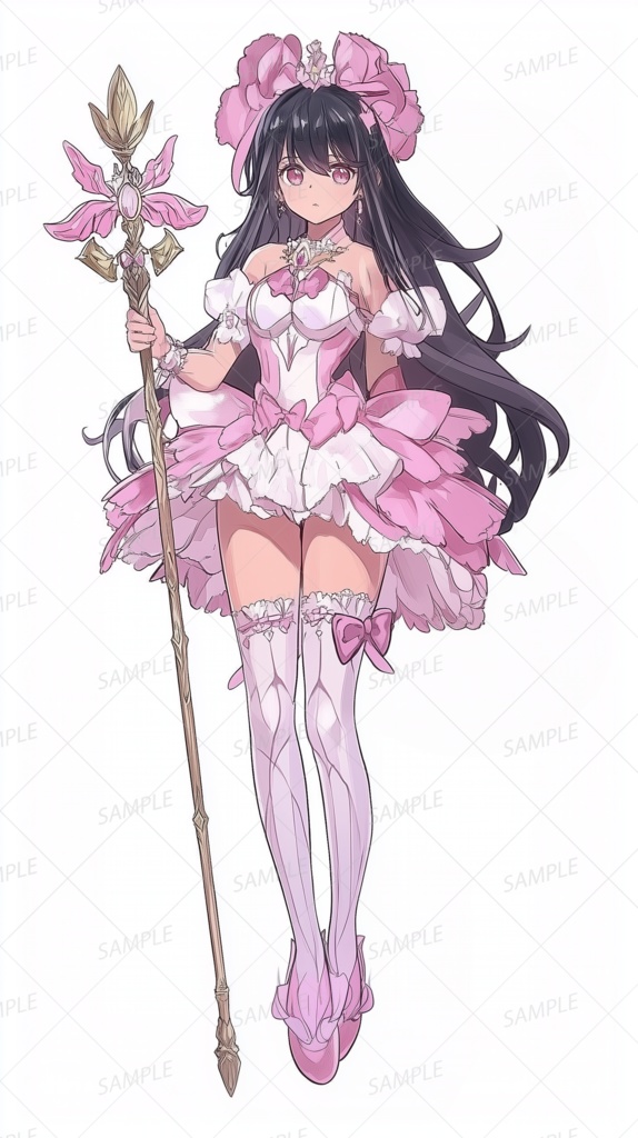 【ファンタジー】黒髪の魔法少女_立ち絵