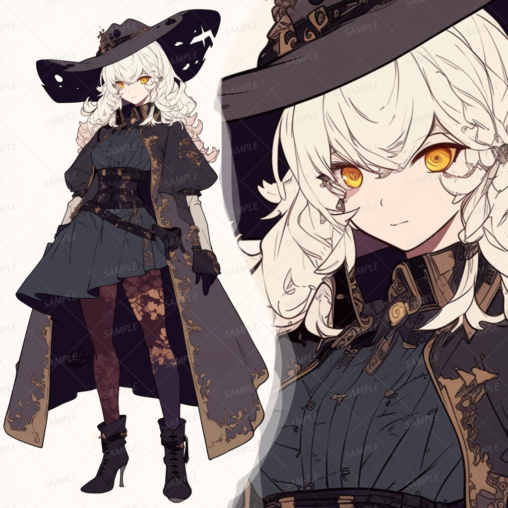 【ファンタジー】ゴシックな黒い服の少女_立ち絵