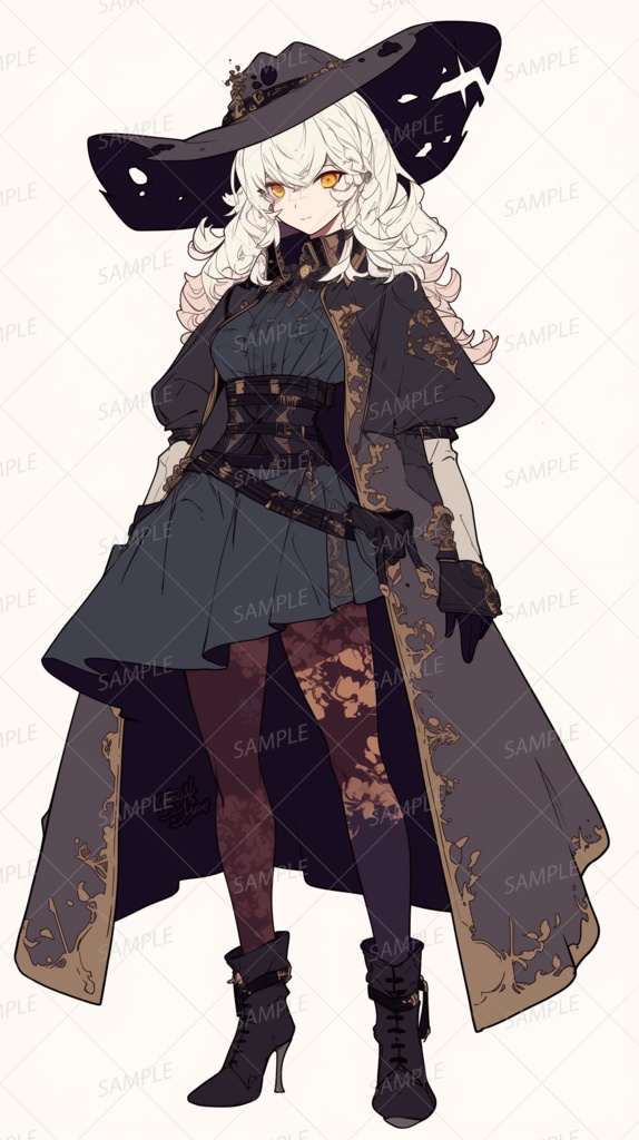 【ファンタジー】ゴシックな黒い服の少女_立ち絵