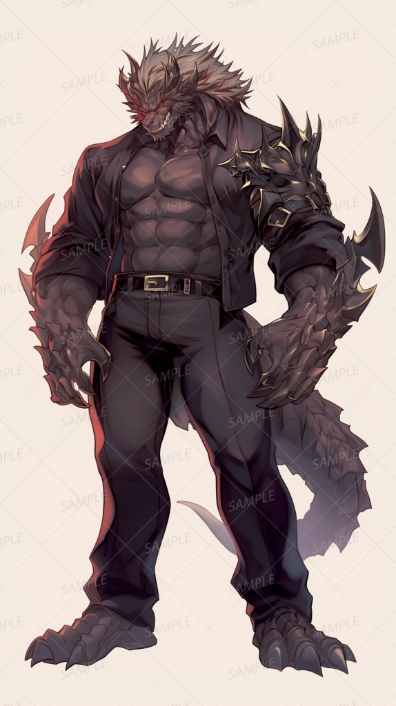 【獣人】禍々しい鋼の爪を持つ魔獣の王_立ち絵