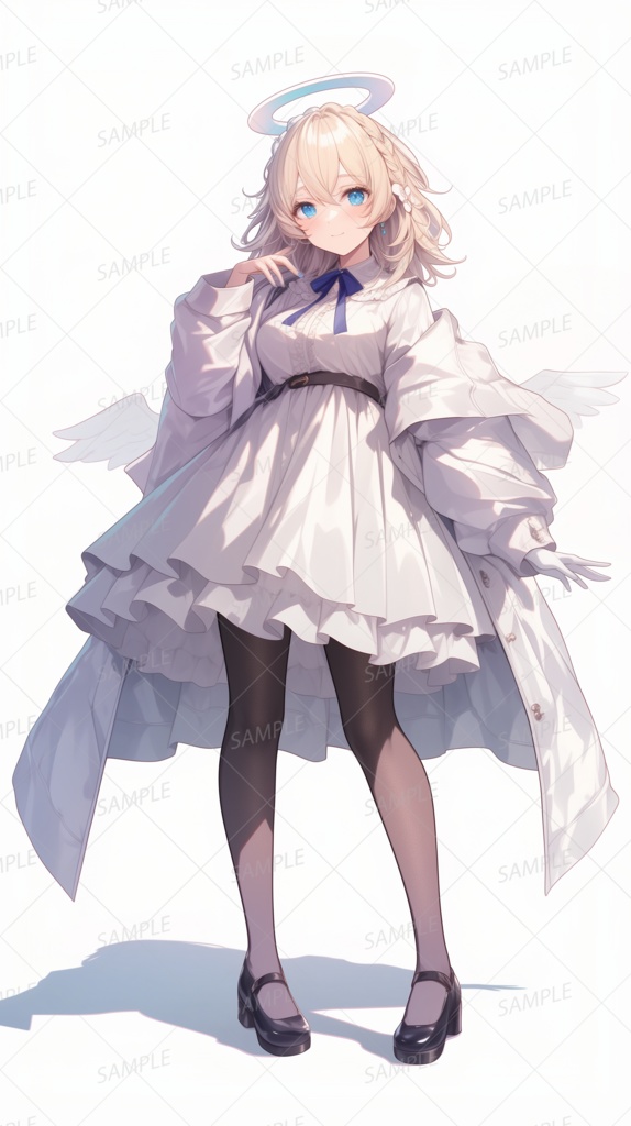 【ファンタジー】純白ワンピースの天使の少女_立ち絵