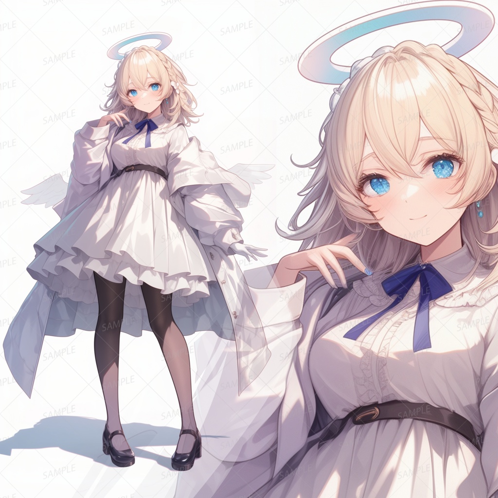 【ファンタジー】純白ワンピースの天使の少女_立ち絵