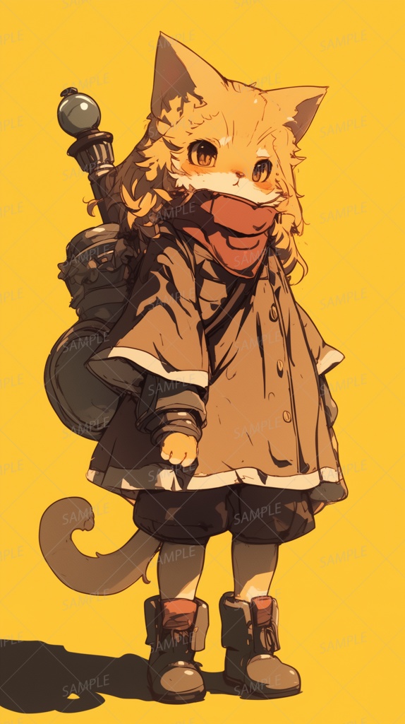 【獣人】旅人風のケモ耳少女_立ち絵