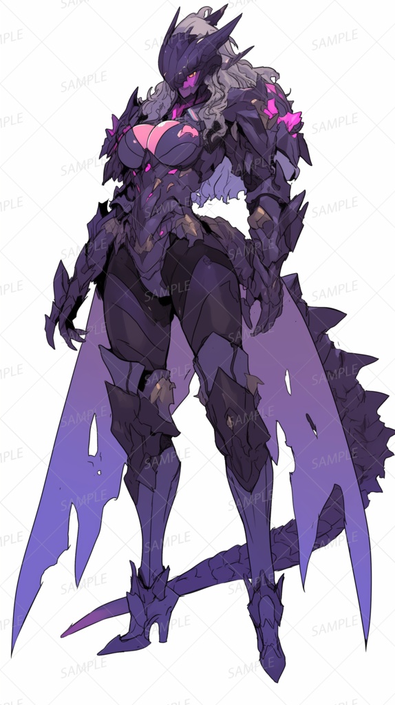 【メカ】ドラゴンアーマーの女性戦士_立ち絵