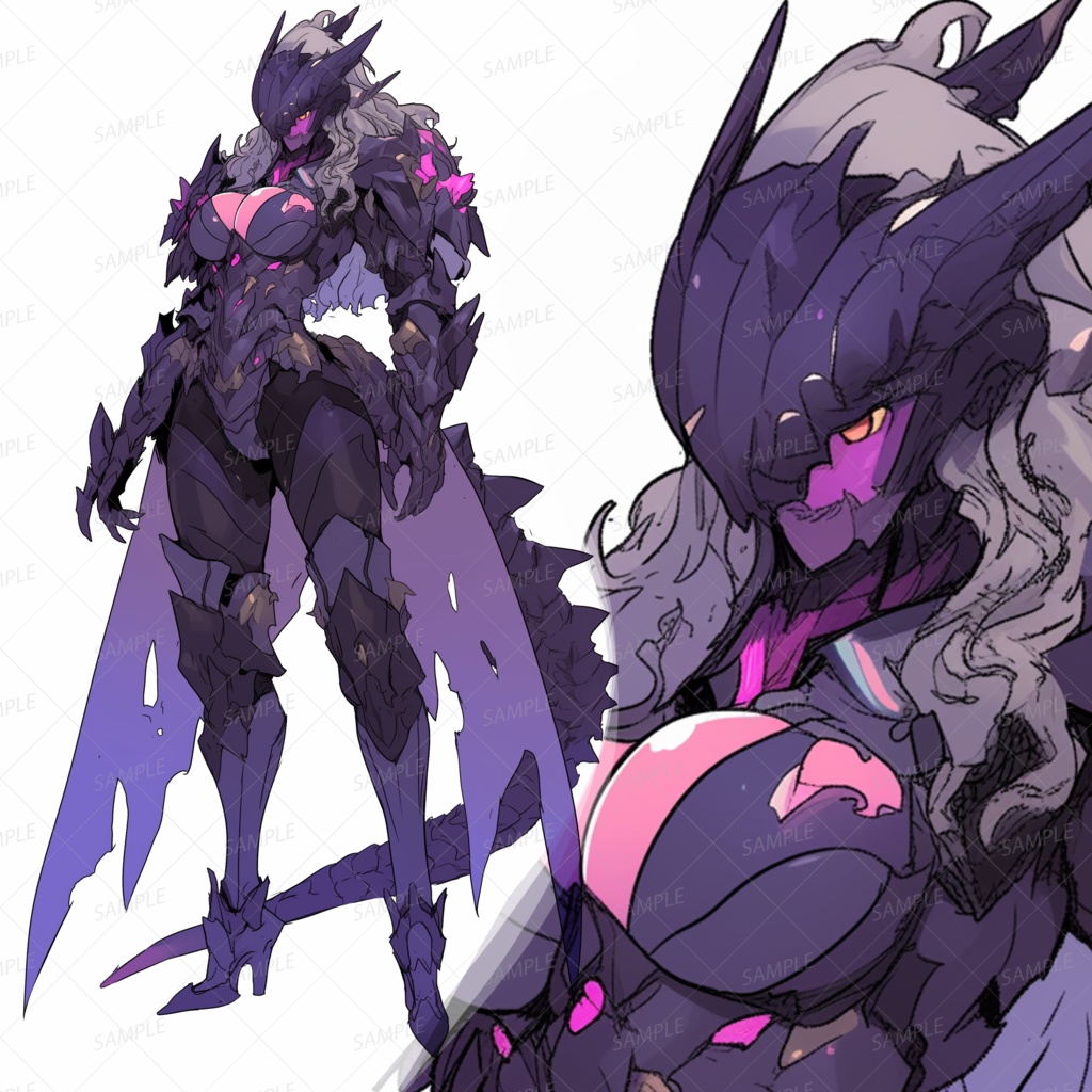 【メカ】ドラゴンアーマーの女性戦士_立ち絵
