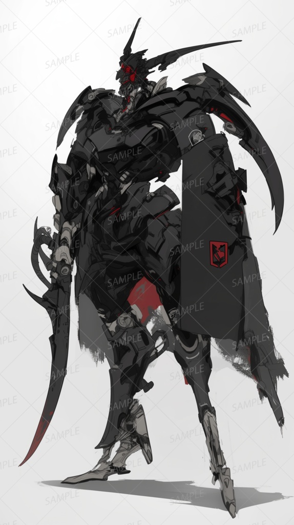 【メカ】漆黒の機械騎士_立ち絵