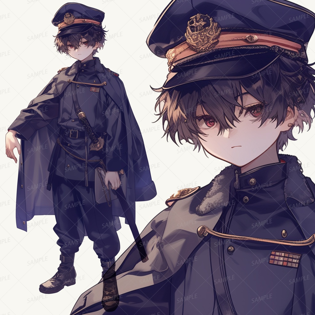 【ファンタジー】軍服の黒髪少年指揮官_立ち絵