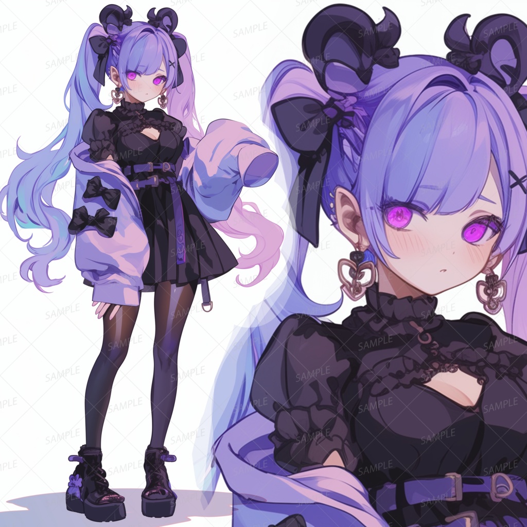 【私服】紫色ツインテールのゴシック少女_立ち絵