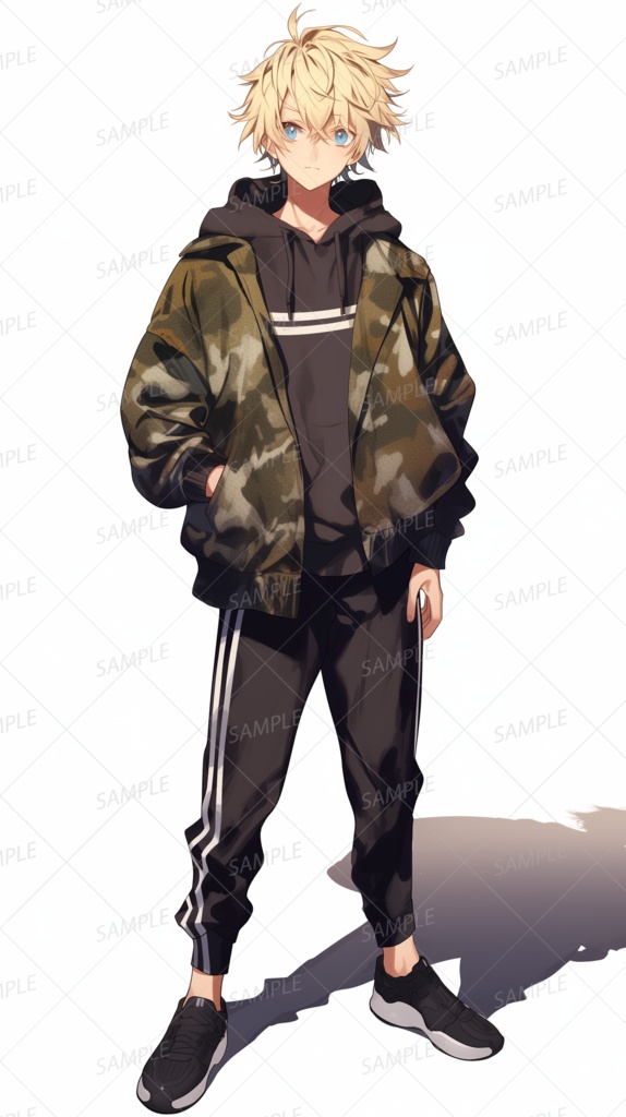 【私服】ブルーアイの爽やか金髪少年_立ち絵