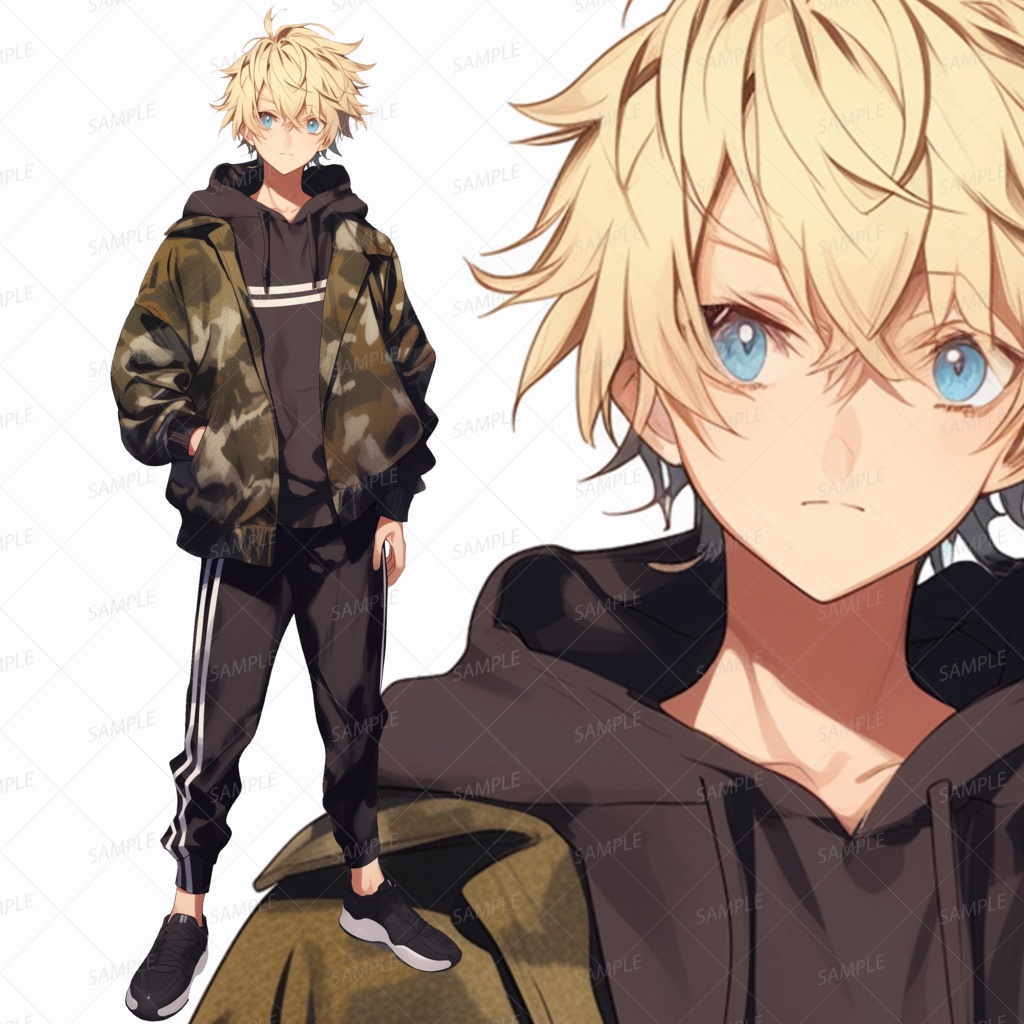 【私服】ブルーアイの爽やか金髪少年_立ち絵