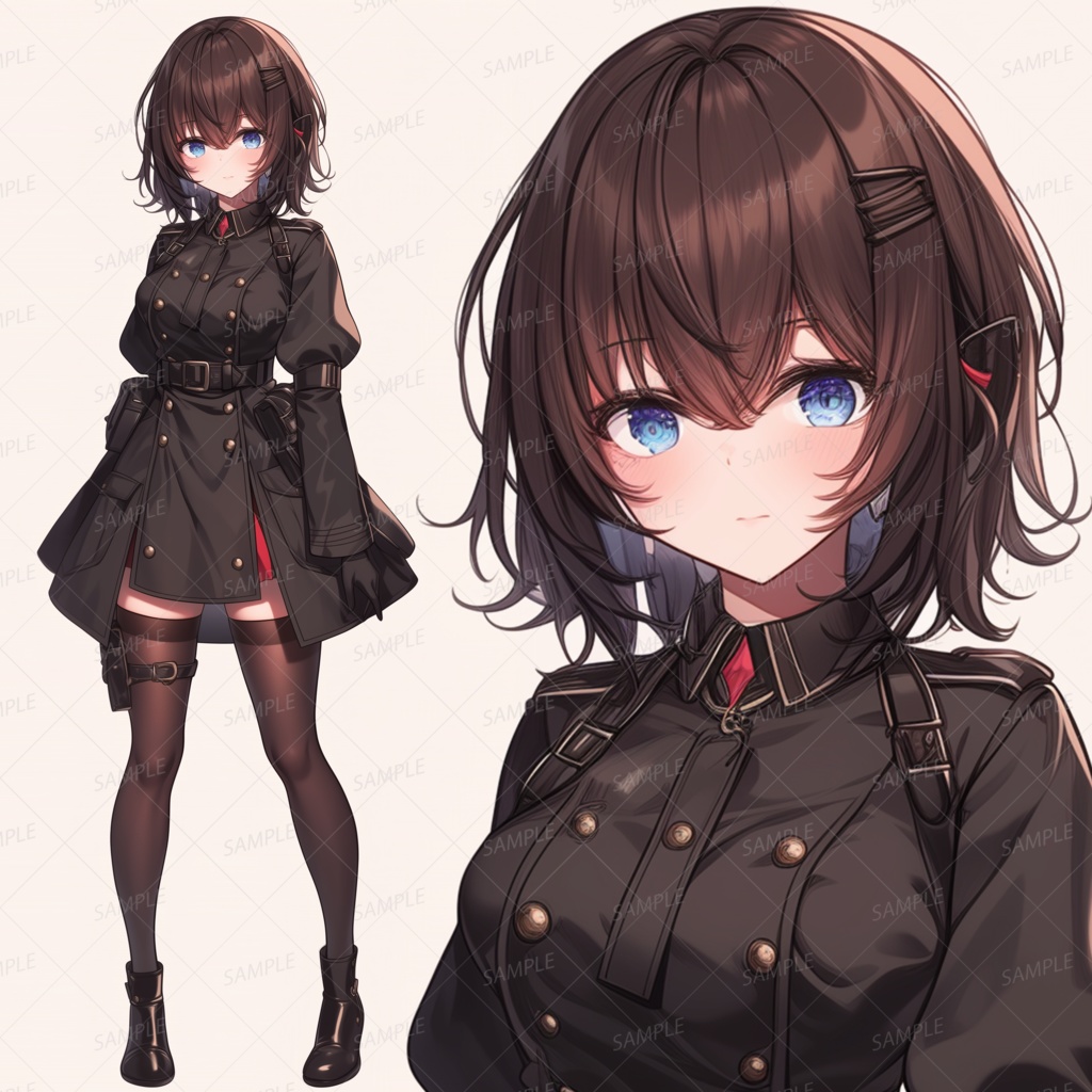 【ファンタジー】大人びた軍服少女_立ち絵