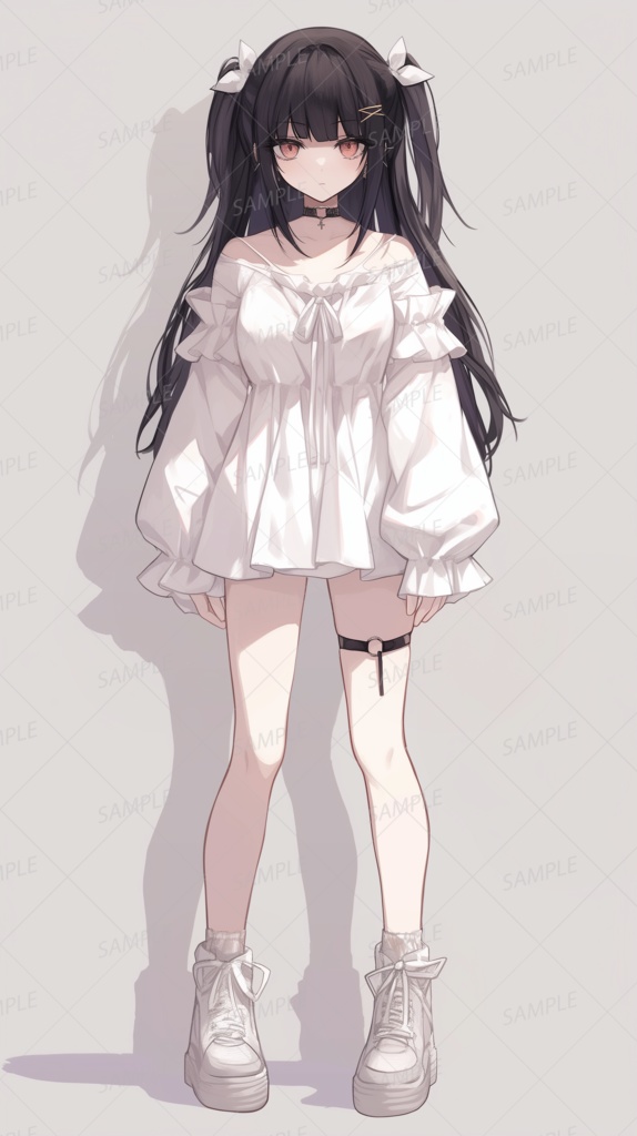 【ファンタジー】ツインテールのゴシック黒髪少女_立ち絵