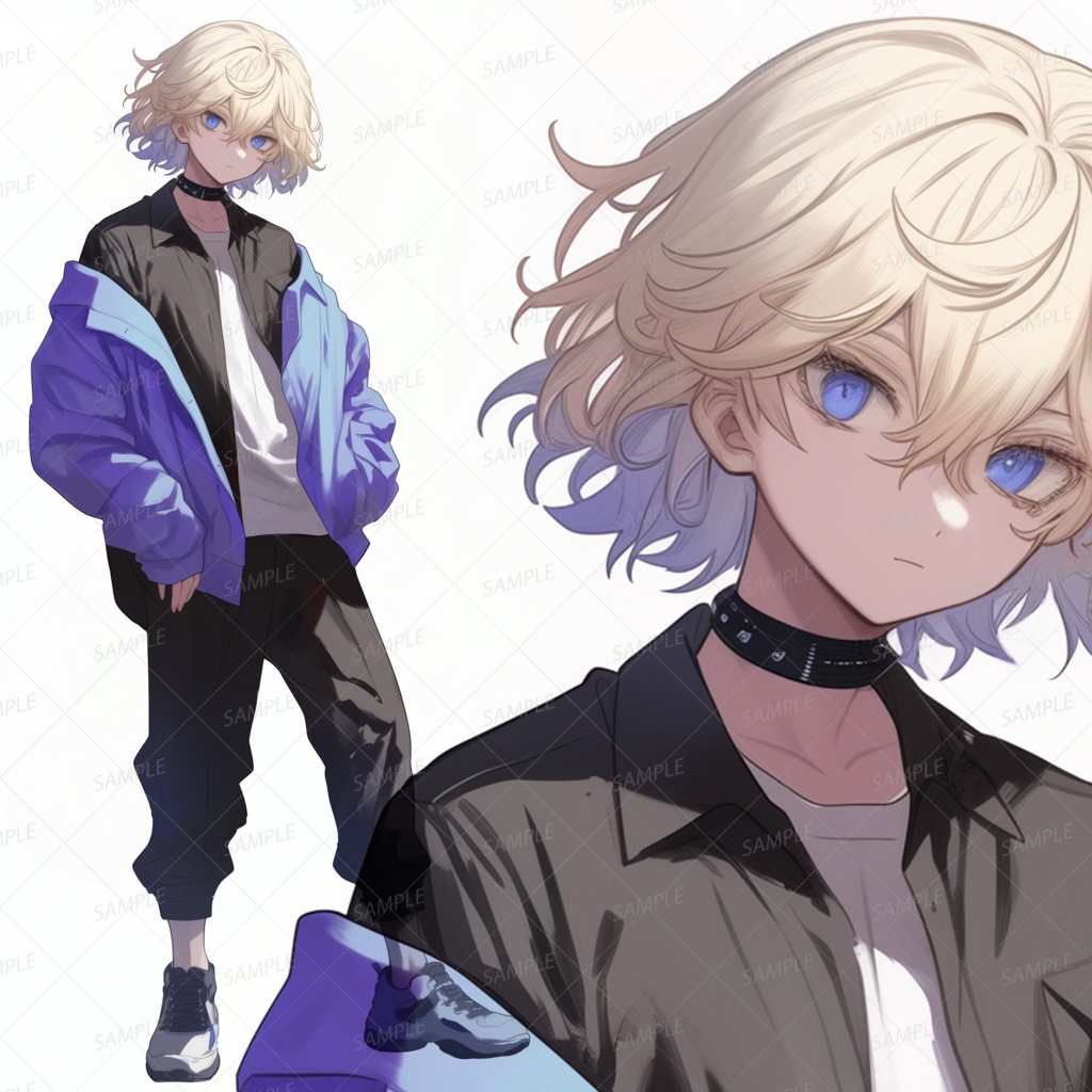 【私服】内巻きブロンドヘアの少年_立ち絵