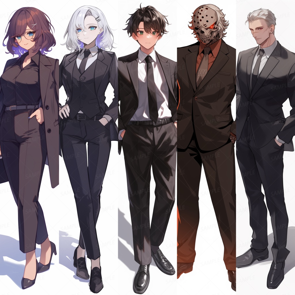 【無料セット】黒いスーツの特別部隊_立ち絵【一周年記念】