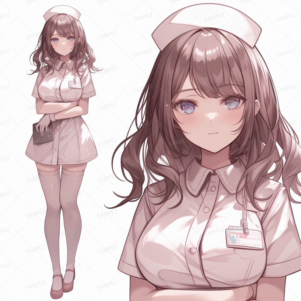 【仕事】茶髪ロングヘアの看護師_立ち絵