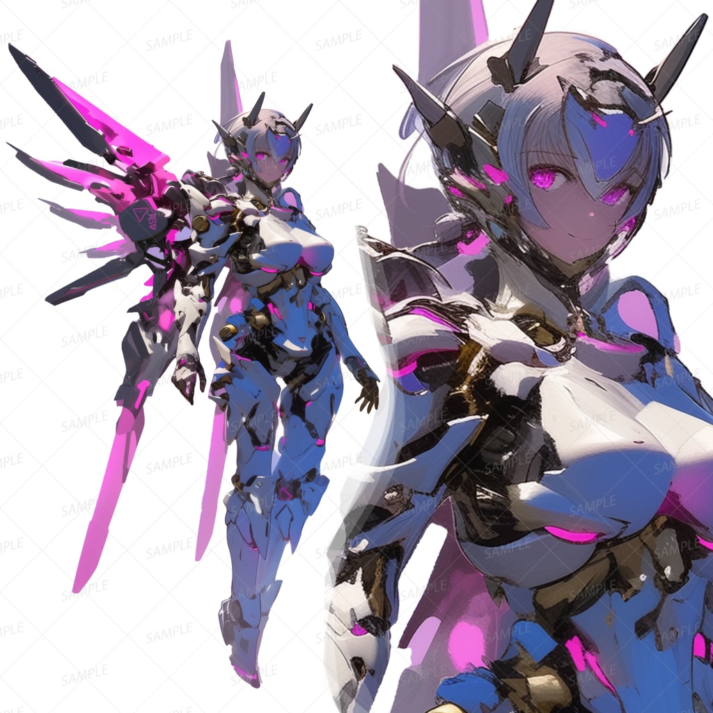 【メカ】ウィングパーツを装備した高機動型の少女_立ち絵