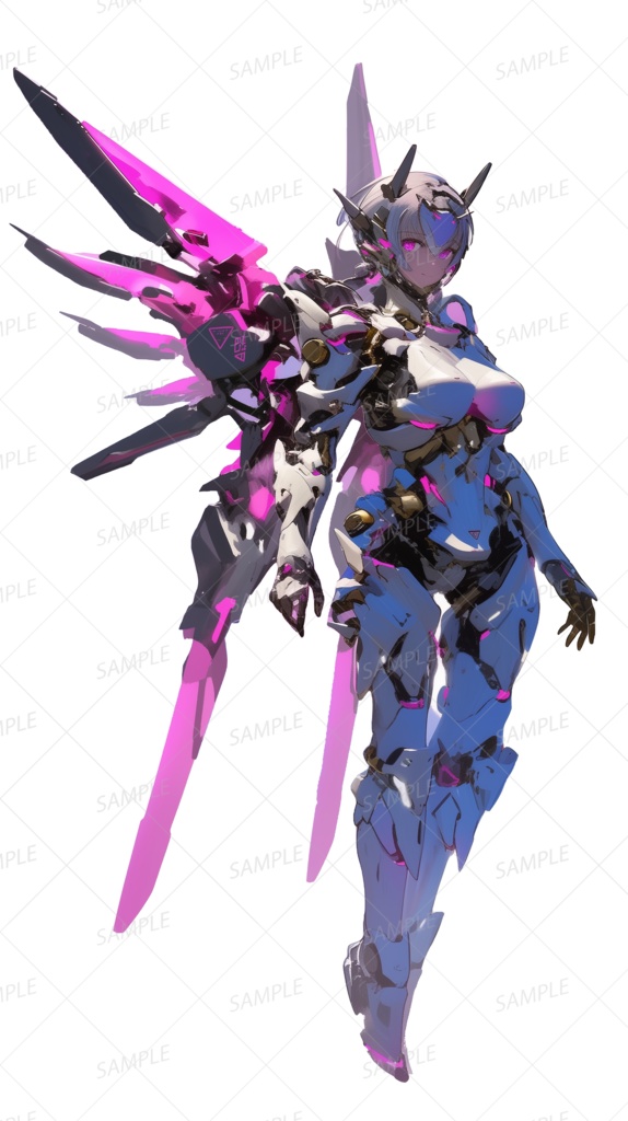 【メカ】ウィングパーツを装備した高機動型の少女_立ち絵