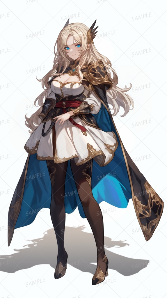 【ファンタジー】クラシカルなロングヘアの女騎士_立ち絵