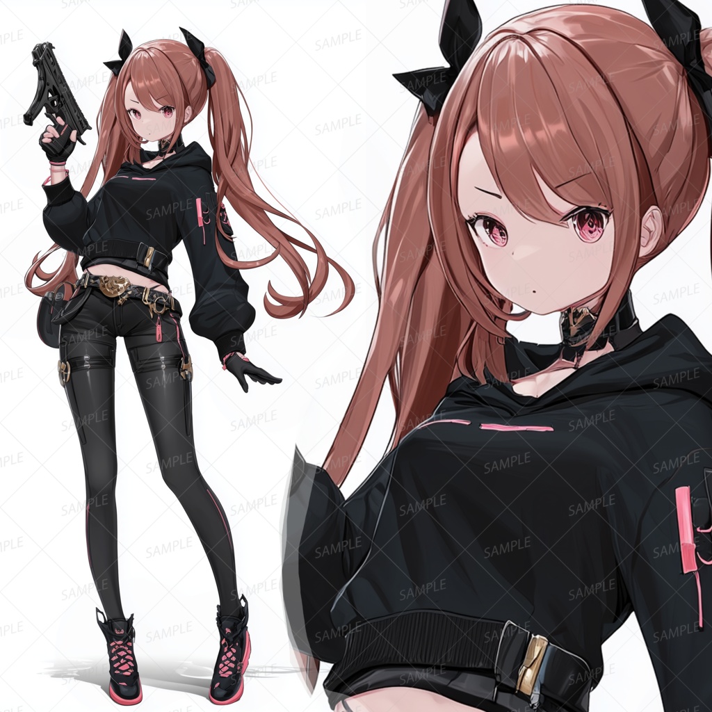 【ファンタジー】ツインテールのタクティカル少女_立ち絵