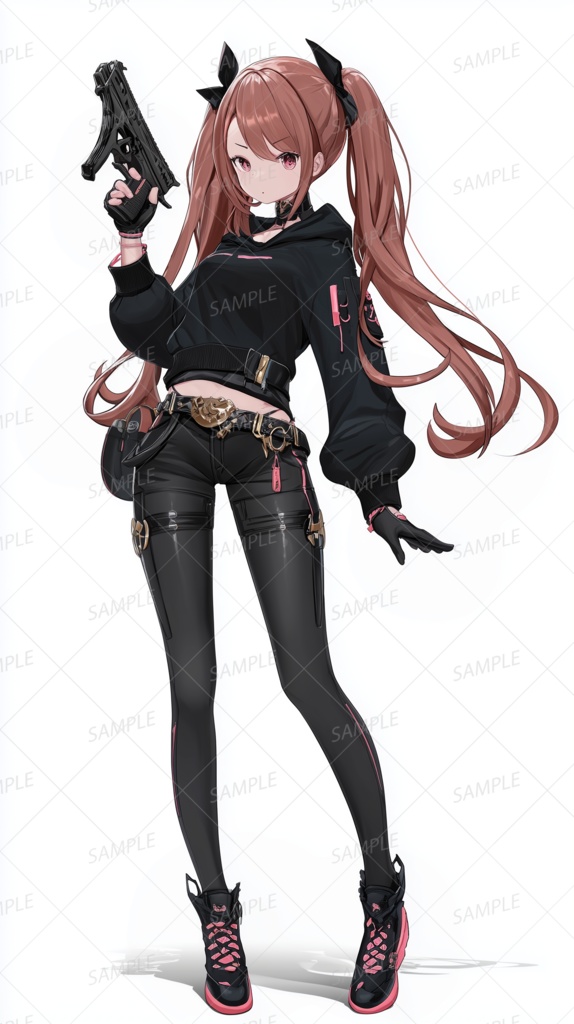 【ファンタジー】ツインテールのタクティカル少女_立ち絵