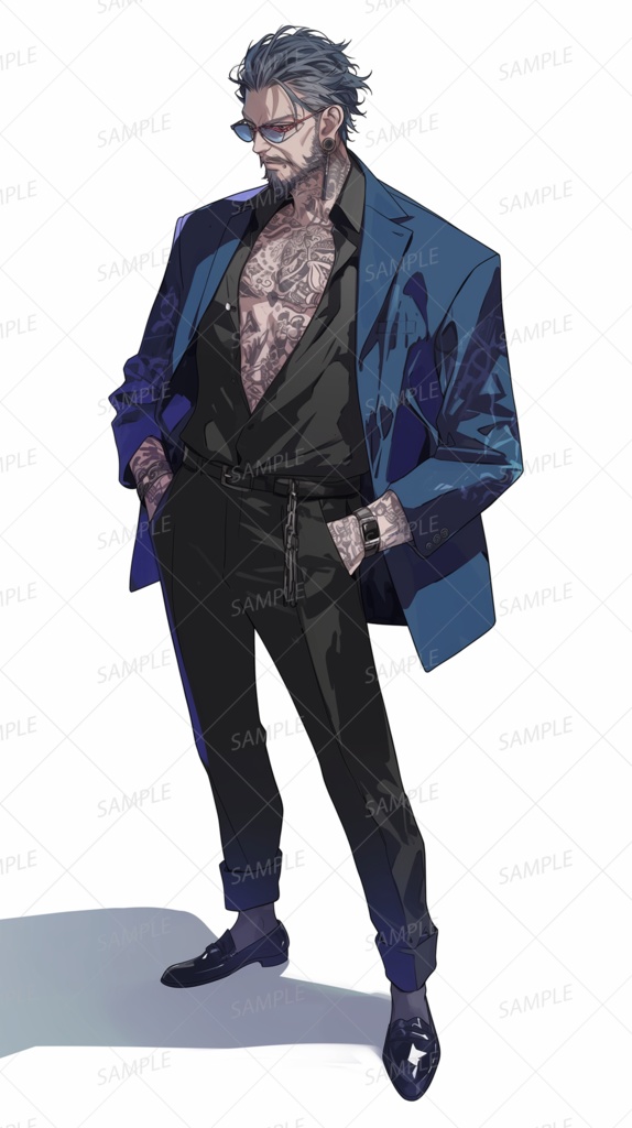 【仕事】青いジャケットのサングラス男_立ち絵
