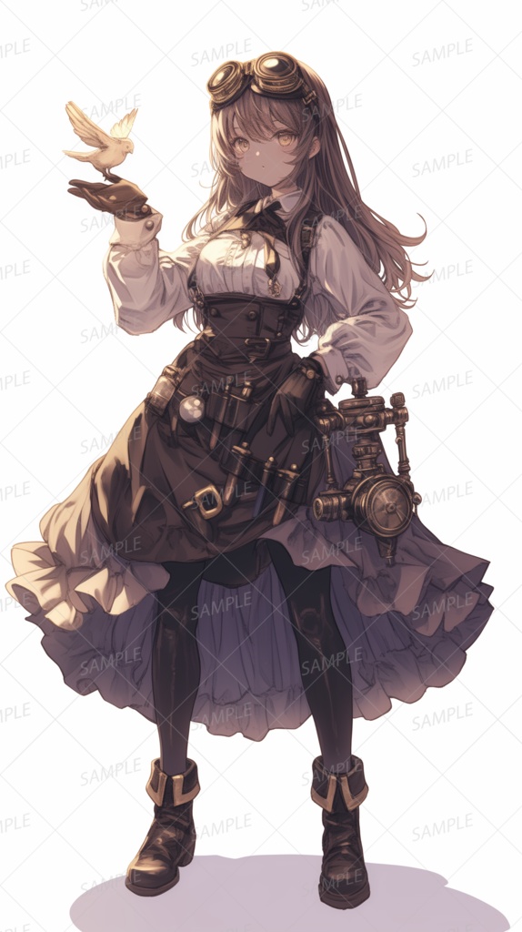 【ファンタジー】白鳩とスチームパンク少女_立ち絵