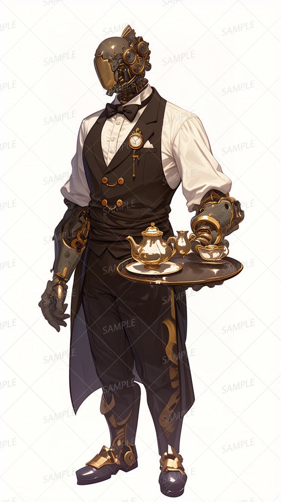 【メカ】歯車の紳士的執事ロボット_立ち絵