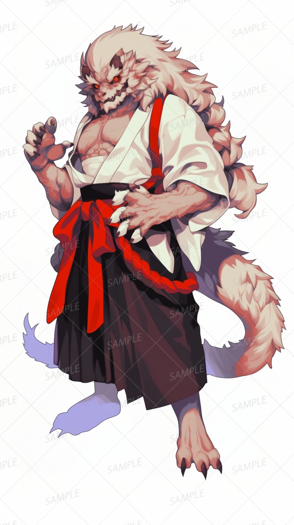 【獣人】赤眼獅子の格闘家_立ち絵