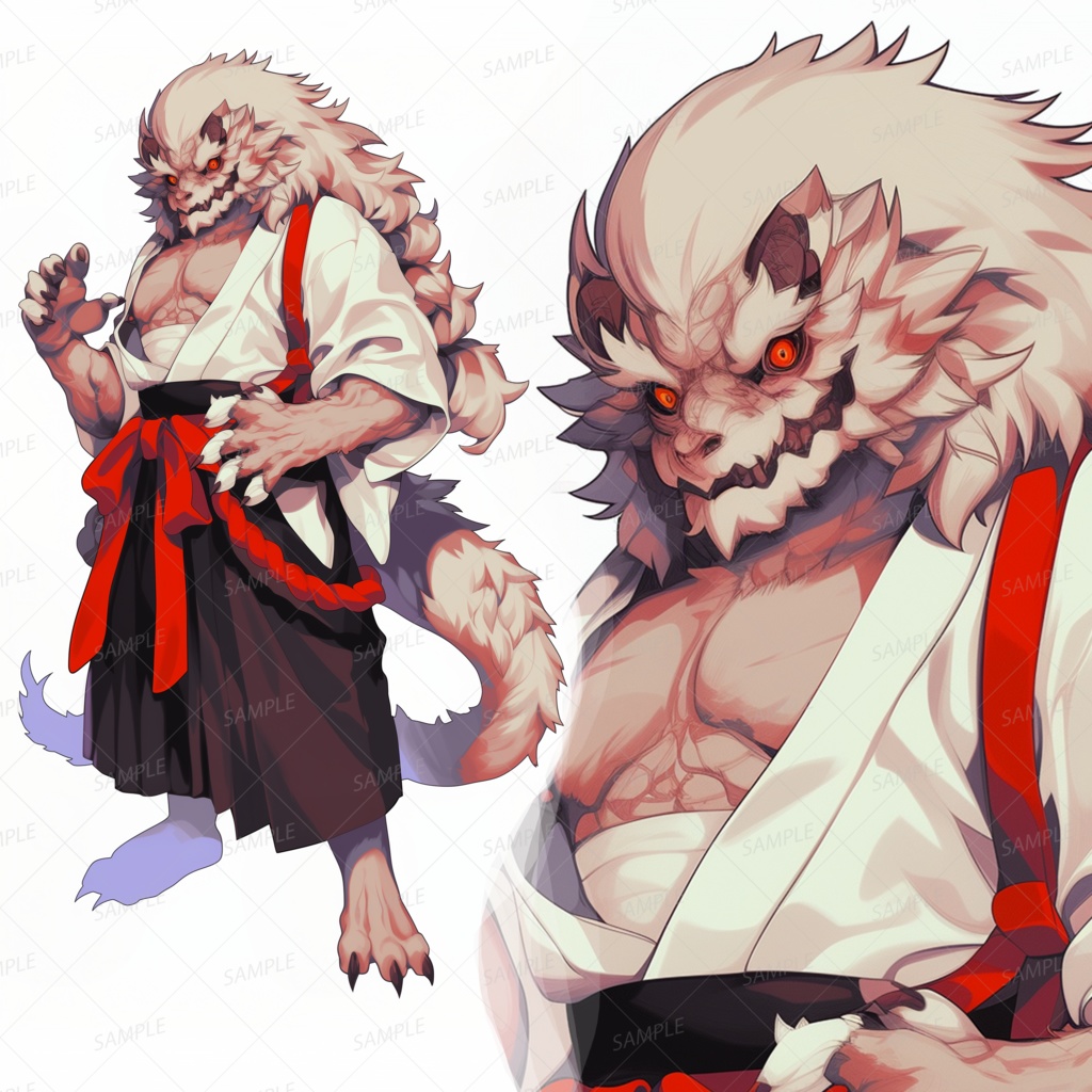 【獣人】赤眼獅子の格闘家_立ち絵