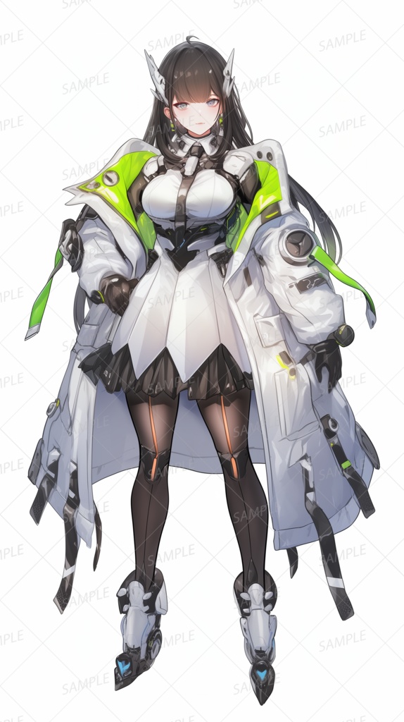 【メカ】ネオンラインの白装甲少女_立ち絵