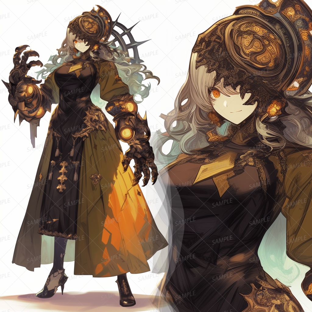 【ファンタジー】機械の腕を持つ銀髪の少女_立ち絵