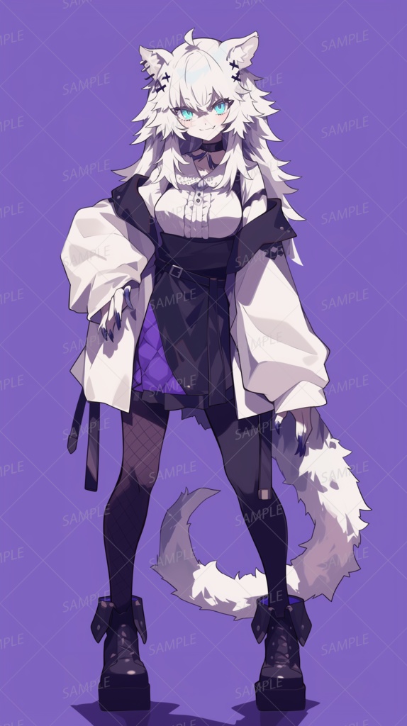 【獣人】ゴシック服の人狼少女_立ち絵