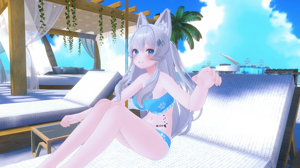 ネコ水着