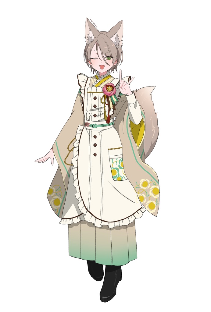 和メイドキツネアクスタ(藍良) - てんやわんやシェリー - BOOTH