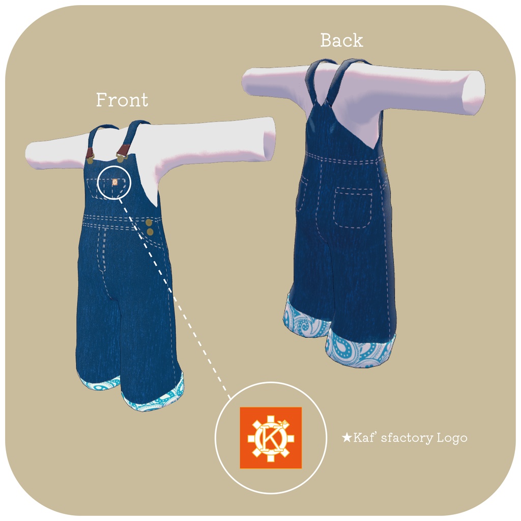 【キプフェル】O-001 クロップドオーバーオール【まめふれんず対応】