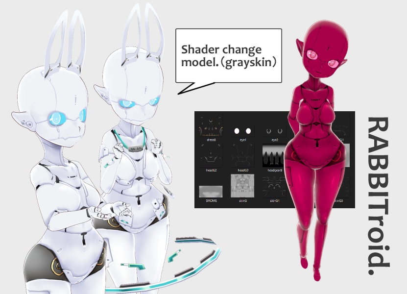 RABBITdroidちゃん【Vroid3Dモデル・テクスチャ】