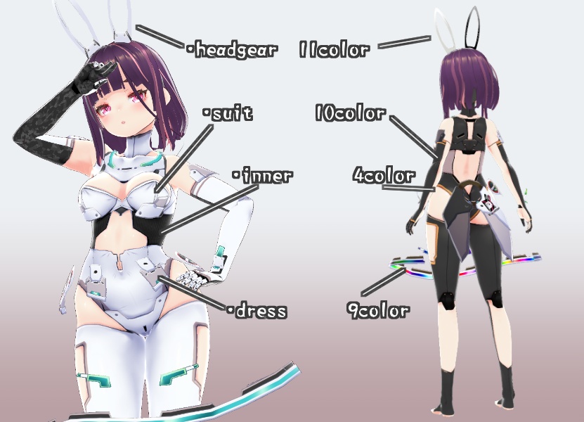 【Vroid texture】めかばにーすーつ