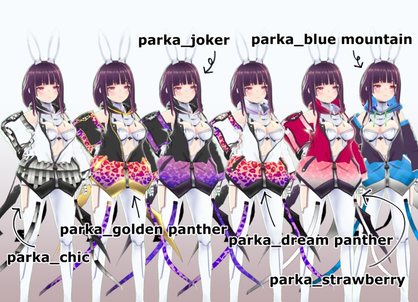【Vroid texture】隠れうさパーカー(カラー追加)