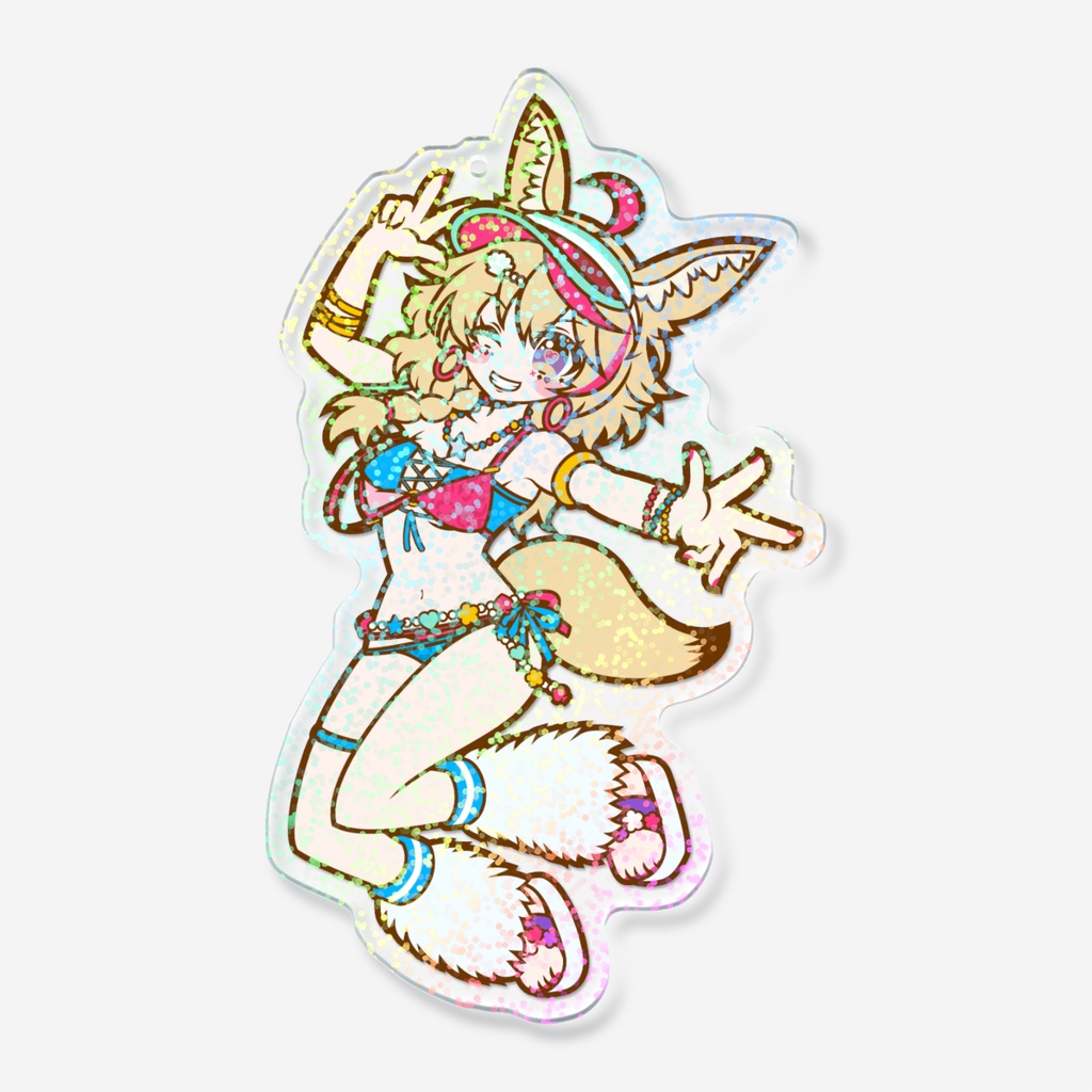 【非公式】Vibrant Summer Polka! 🎪🌊✨-尾丸ポルカ- ホログラムアクリルキーホルダー