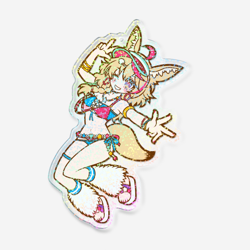 【非公式】Vibrant Summer Polka! 🎪🌊✨-尾丸ポルカ- ホログラムアクリルキーホルダー