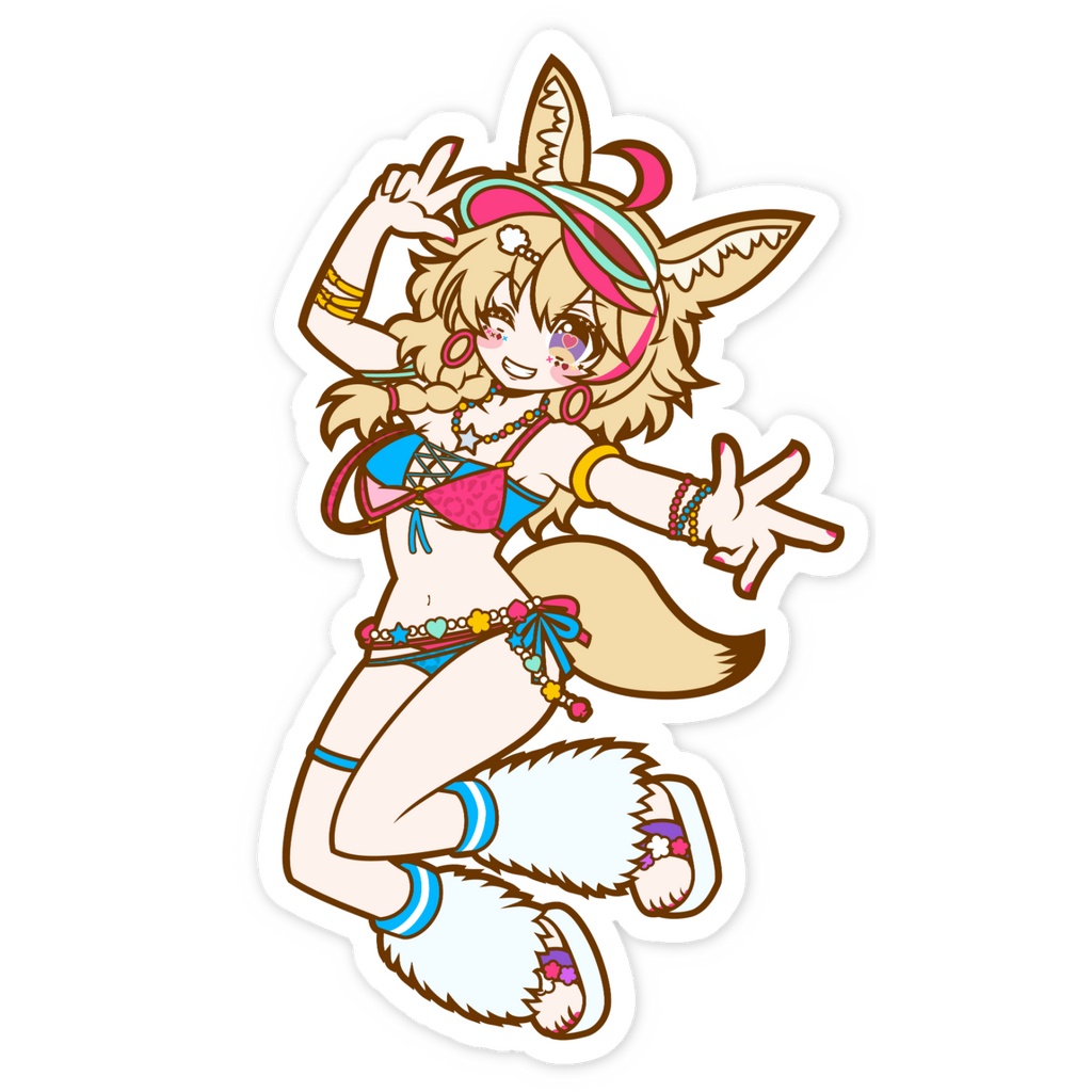 【非公式】Vibrant Summer Polka! 🎪🌊✨-尾丸ポルカ- スマホステッカー