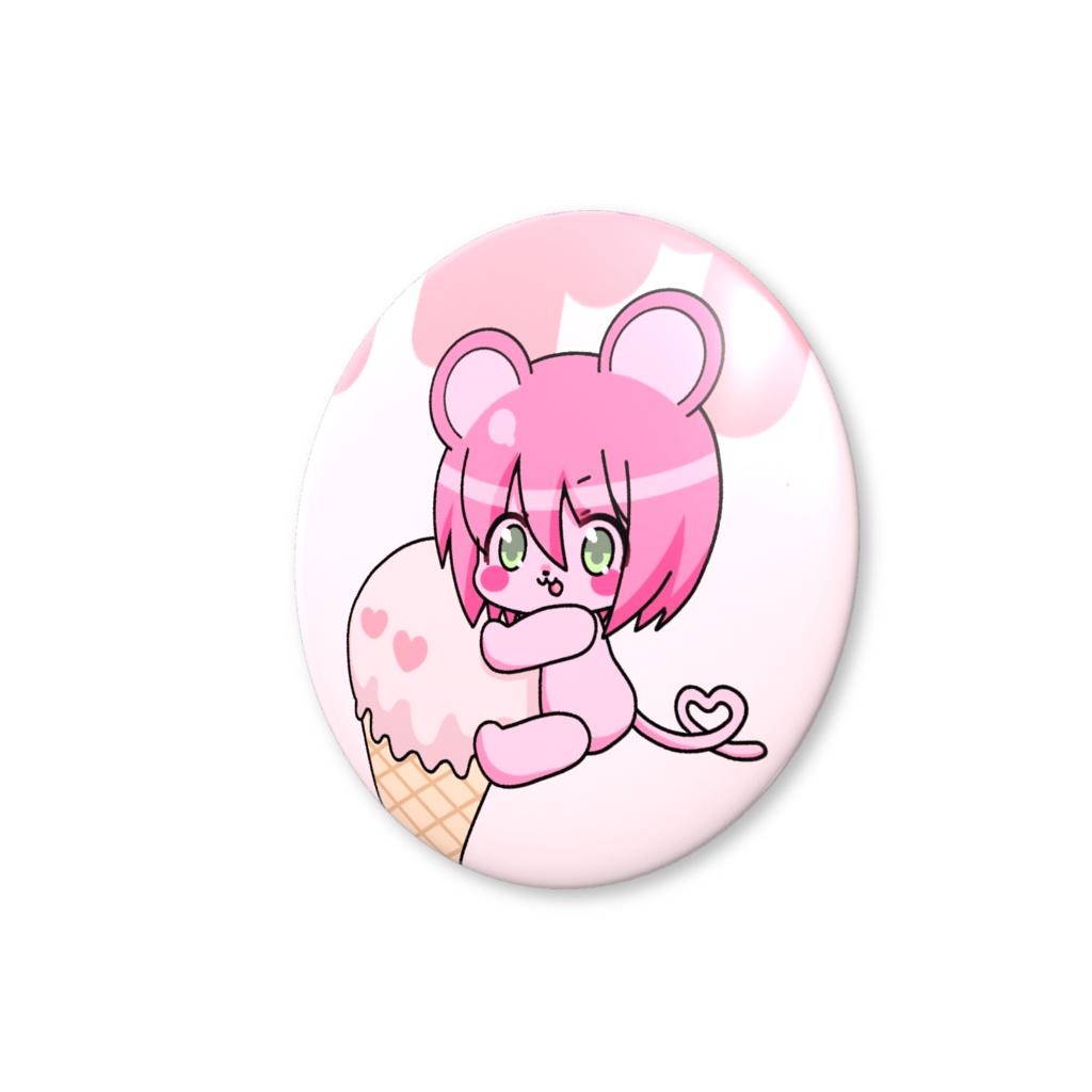 箱ヌイ あいちゅくりーむ缶バッジ ちゅー子ストロベリー